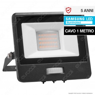 V-Tac VT-128S-1 Faretto LED SMD 20W IP65 Chip Samsung Sensore