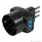 Ecova Adattatore Triplo con 1 Presa Schuko + 10A 2P+T e 2 Prese Laterali 10A 2P+T Colore Nero - mod. 33042