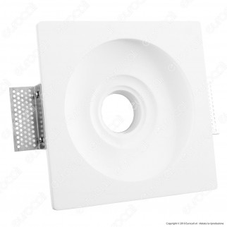 Portafaretto Quadrato da Incasso in Gesso per Lampadine GU10 e GU5.3