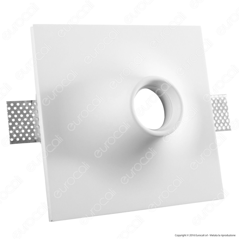 Portafaretto Quadrato da Incasso in Gesso per Lampadine GU10 e GU5.3