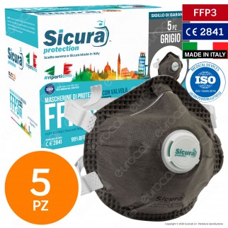 Sicura Protection 5 Mascherine Protettive Filtranti Monouso Colore