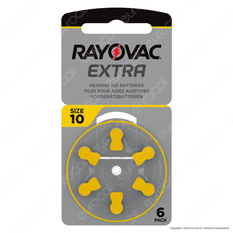 Rayovac Extra Misura 10 - Confezione 6 Batterie per Protesi Acustiche