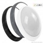 FAI Plafoniera LED Ovale 12W SMD Changing Color 3in1 da Superficie IP65 con Anelli Bianco Grigio e Nero - mod. 5237/3CCT