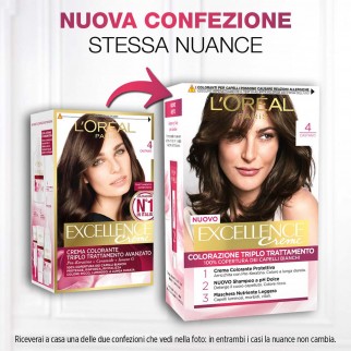 L'Oréal Paris Excellence Colorazione Permanente 4 Castano Triplo