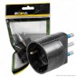 Ecova Adattatore Singolo Spina 16A 2P+T con Presa 10A 2P+T + Schuko Colore Nero - mod. 30036