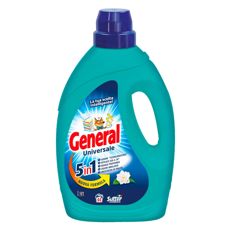 General Universale 5in1 Detersivo Liquido per Lavatrice 44 Lavaggi -