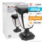 V-Tac VT-983 Lampada LED da Giardino 2W Stand Light 2in1 IP65 SMD Chip Samsung Nera con Sensore e Pannello Solare - SKU 2893
