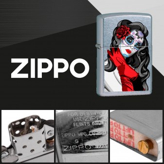 Zippo Accendino a Benzina Ricaricabile ed Antivento con Fantasia