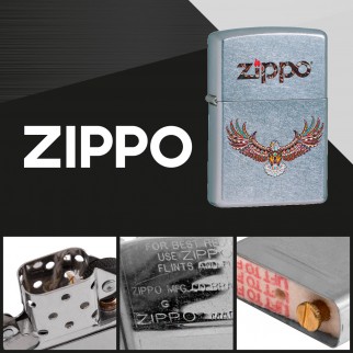 Zippo Accendino a Benzina Ricaricabile ed Antivento con Fantasia