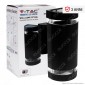 V-Tac VT-967 Portalampada da Muro con Doppio Attacco E27 per Lampadine LED MiniGlobo G45 Applique IP44 Nera - SKU 93573