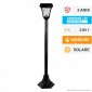 V-Tac VT-984 Lampada LED da Giardino 2W Lawn Light 3in1 IP65 SMD Chip Samsung Nera 94cm con Sensore e Pannello Solare - SKU 2891