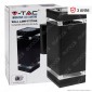 V-Tac VT-968 Portalampada da Muro con Doppio Attacco E27 per Lampadine LED MiniGlobo G45 Applique IP44 Nera - SKU 93574
