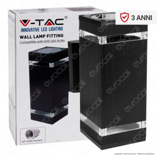 V-Tac VT-968 Portalampada da Muro con Doppio Attacco E27 per