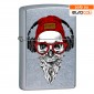 Zippo Accendino a Benzina Ricaricabile ed Antivento con Fantasia Hippieskull - Esclusiva Eurocali - mod. 207