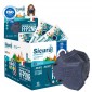 Sicura Protection Espositore con 100 Mascherine Protettive Colore Blu Filtranti Monouso con Fattore di Protezione FFP2 NR in TNT