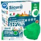 Sicura Protection 20 Mascherine Protettive Colore Verde Filtranti Monouso con Fattore di Protezione Certificato FFP2 NR in TNT