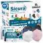 Sicura Protection 60 Mascherine Protettive Colorate Filtranti Monouso con Fattore di Protezione Certificato FFP2 NR in TNT