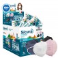Sicura Protection Espositore con 100 Mascherine Protettive Colorate Filtranti Monouso con Fattore di Protezione FFP2 NR in TNT