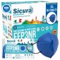Sicura Protection 25 Mascherine Protettive Colore Blu Cobalto Filtranti Monouso Fattore di Protezione Certificato FFP3 NR in TNT