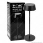 V-Tac VT-7562 Lampada LED da Tavolo 2W Touch Dimmerabile in Alluminio con Batteria Ricaricabile Colore Nero IP54 - SKU 7690