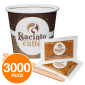 Kit da 1000 Bicchierini Biodegradabili + 1000 Palettine in Legno + 1000 Bustine di Zucchero Baciato Caffè