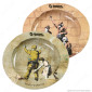 G-Rollz Amsterdam Posacenere Rotondo in Metallo con Fantasia Banksy's Graffiti 2