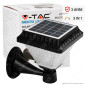 V-Tac VT-972 Lampada LED da Muro 0.8W 3in1 IP44 SMD Dimmerabile con Sensore Crepuscolare Pannello Solare Telecomando - SKU 93578