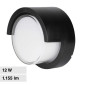 V-Tac VT-827 Lampada LED da Muro 12W Wall Light IP65 Applique Rotonda Colore Nero - SKU 218537 / 218538