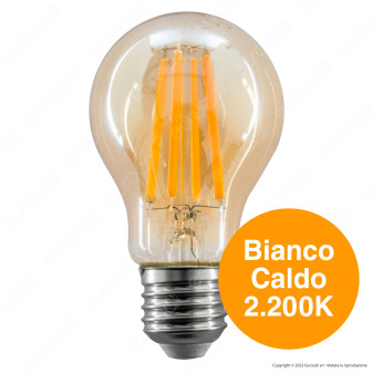 V-Tac VT-2028 Lampadina LED E27 10W Bulb A60 Goccia Filament