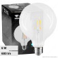 V-Tac VT-1983 Lampadina LED E27 6W Bulb G125 Globo Filament Vetro Trasparente - SKU 214304