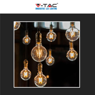 V-Tac VT-1983 Lampadina LED E27 6W Bulb G125 Globo Filament