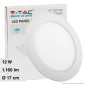 V-Tac VT-1207-RD Pannello LED Rotondo 12W SMD da Incasso con Driver - SKU 214859