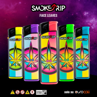 SmokeTrip Large Accendini Elettronici Grandi Fantasia Face Leaves - Box da 50 Accendini