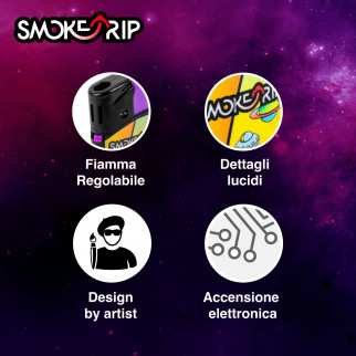 SmokeTrip Large Accendini Elettronici Grandi Fantasia Face Leaves - Serie da 5 Accendini