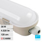 V-Tac VT-120136 Tubo LED Plafoniera 36W Lampadina Chip Samsung IP65 120cm - SKU 2120217 / 2120216