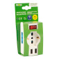 Ecova Multipresa Adattatore 1 Presa Schuko 10/16A 2P+T 2 Prese 10/16A 2P+T 2 Porte USB A con Spina 10A 2P+T - mod. 30193