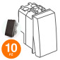 MAPAM Deviatore Unipolare (16A-250V) ART Nero - Confezione 10pz - mod. ART-F803NE - Compatibile con BTicino LIVING