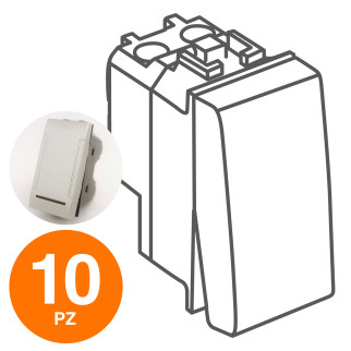 MAPAM Deviatore Unipolare 16A ART Alluminio - Confezione 10pz - mod. 803A - Compatibile con BTicino