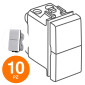 MAPAM Doppio Pulsante (10A-250V) ART Bianco - Confezione 10pz - mod. ART-F827BI - Compatibile con BTicino LIVING