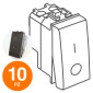MAPAM Interruttore Bipolare 01 (16A-250V) ART Nero - Confezione 10pz - mod. ART-F802NE - Compatibile con BTicino LIVING