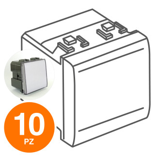 MAPAM Interruttore Campanello ART Chiaro - Confezione 10pz - mod. 891-1 - Compatibile con BTicino