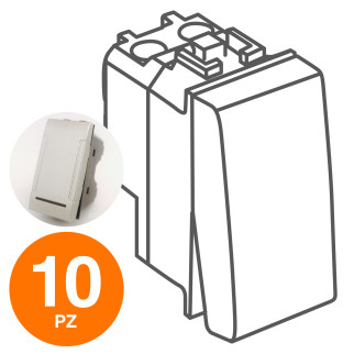 MAPAM Interruttore Unipolare (16A-250V) ART Alluminio - Confezione 10pz - mod. 801A - Compatibile