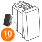 MAPAM Interruttore Unipolare (16A-250V) ART Nero - Confezione 10pz - mod. ART-F801NE - Compatibile con BTicino LIVING
