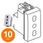 MAPAM Presa Bivalente (16A-250V) ART 2P Bianco - Confezione 10pz - mod. ART-F818BI - Compatibile con BTicino LIVING