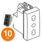 MAPAM Presa Bivalente (16A-250V) ART 2P Nero - Confezione 10pz - mod. ART-F818NE - Compatibile con BTicino LIVING