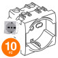 MAPAM Presa Schuko Unel (16A-250V) ART Bianco - Confezione 10pz - mod. ART-F814BI - Compatibile con BTicino LIVING