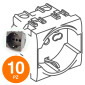 MAPAM Presa Schuko Unel (16A-250V) ART Nero - Confezione 10pz - mod. ART-F814NE - Compatibile con BTicino LIVING