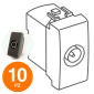 MAPAM Presa TV Derivata ART Nero - Confezione 10pz - mod. ART-F826NE - Compatibile con BTicino LIVING