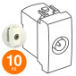 MAPAM Presa TV Passante ART Bianco - Confezione 10pz - mod. ART-F834BI - Compatibile con BTicino LIVING