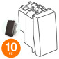 MAPAM Pulsante Unipolare (10A-250V) ART Nero - Confezione 10pz - mod. ART-F805NE - Compatibile con BTicino LIVING